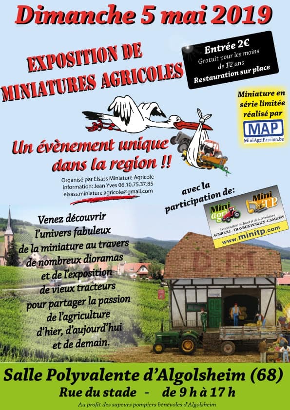 Affiche de l'exposition de miniatures agricoles.